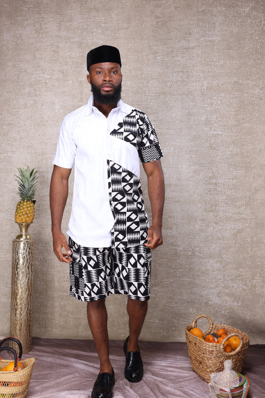 African print men shorts set, men 2pieces set.