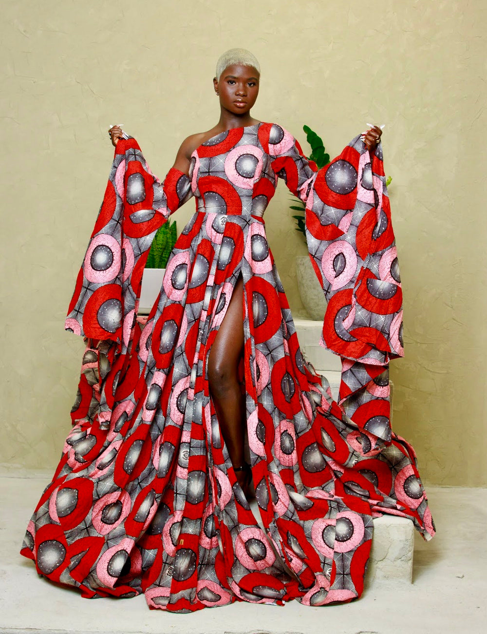 African print ball gown, African print long maxi dress.
