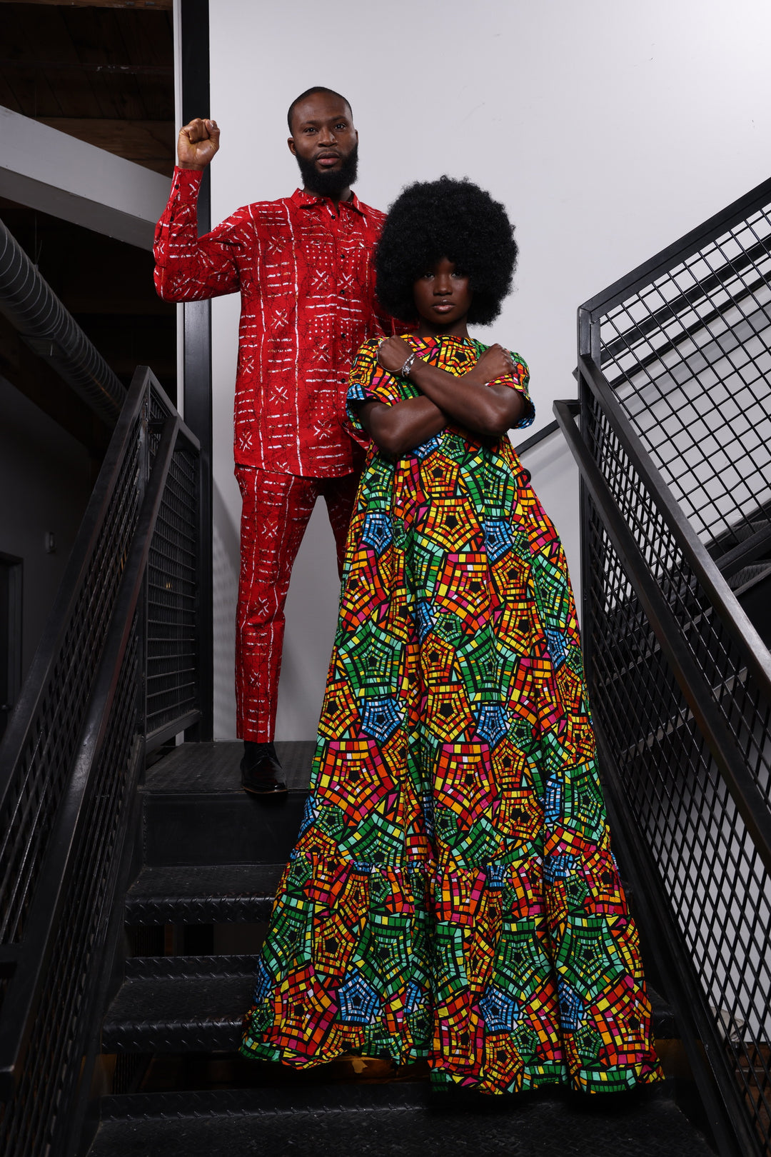 African print men’s suit, Ankara menswear, African print men two piece set.