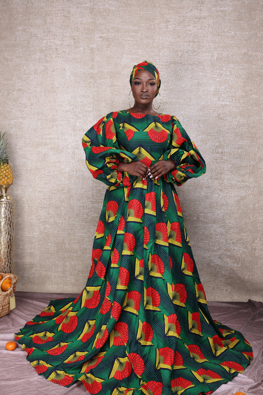 African print ball gown, African print maxi dress.🔥
