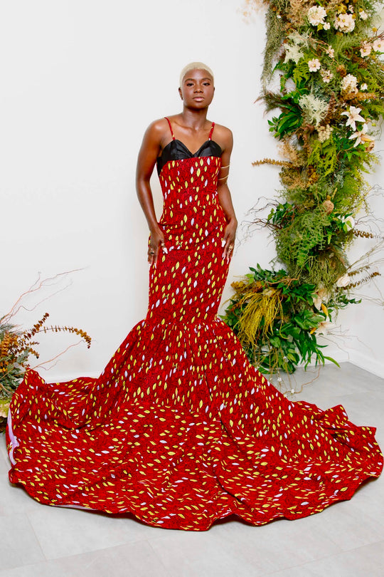 African print dress, African print mermaid dress, African print gown.