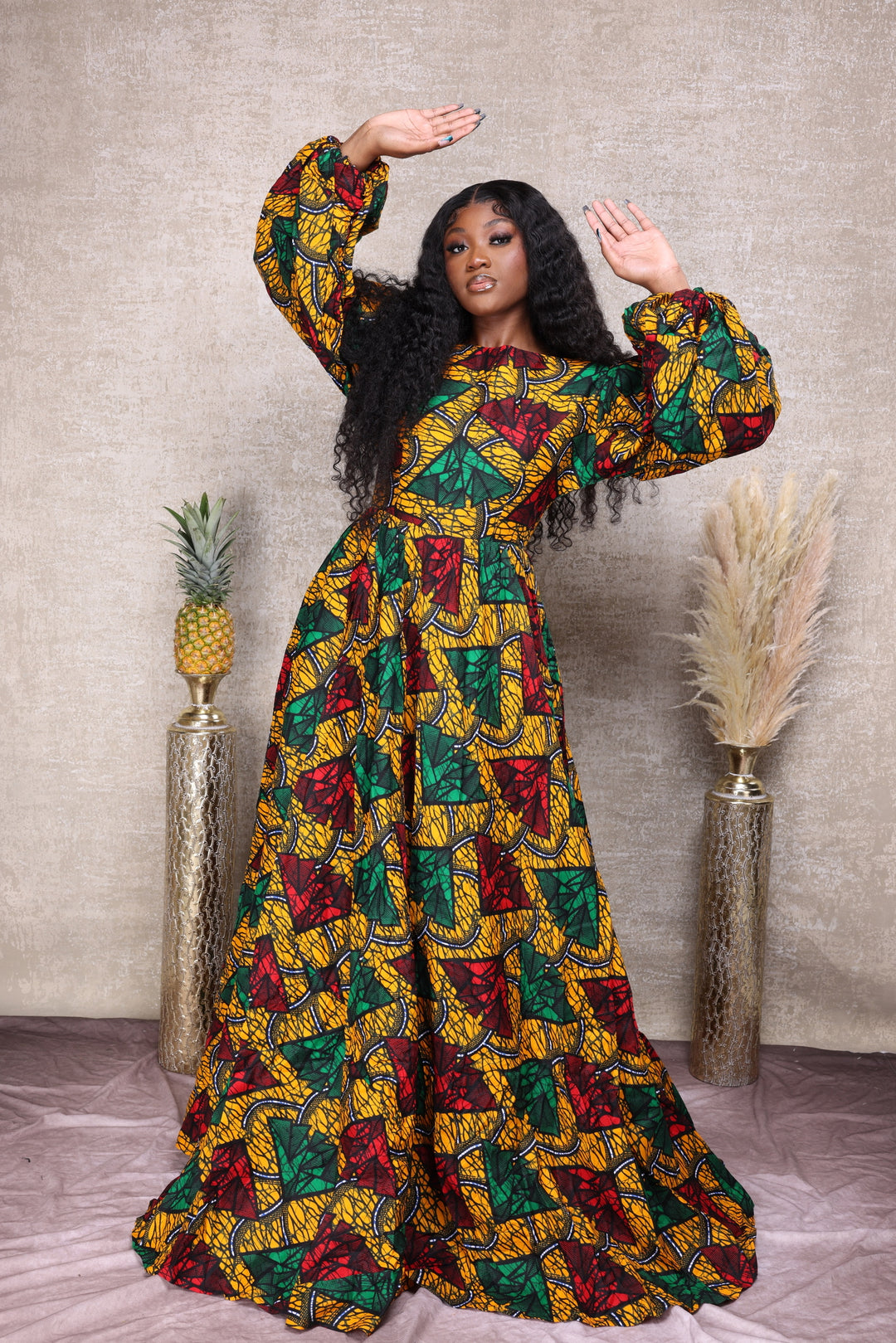 African print gown, African print long maxi dress.