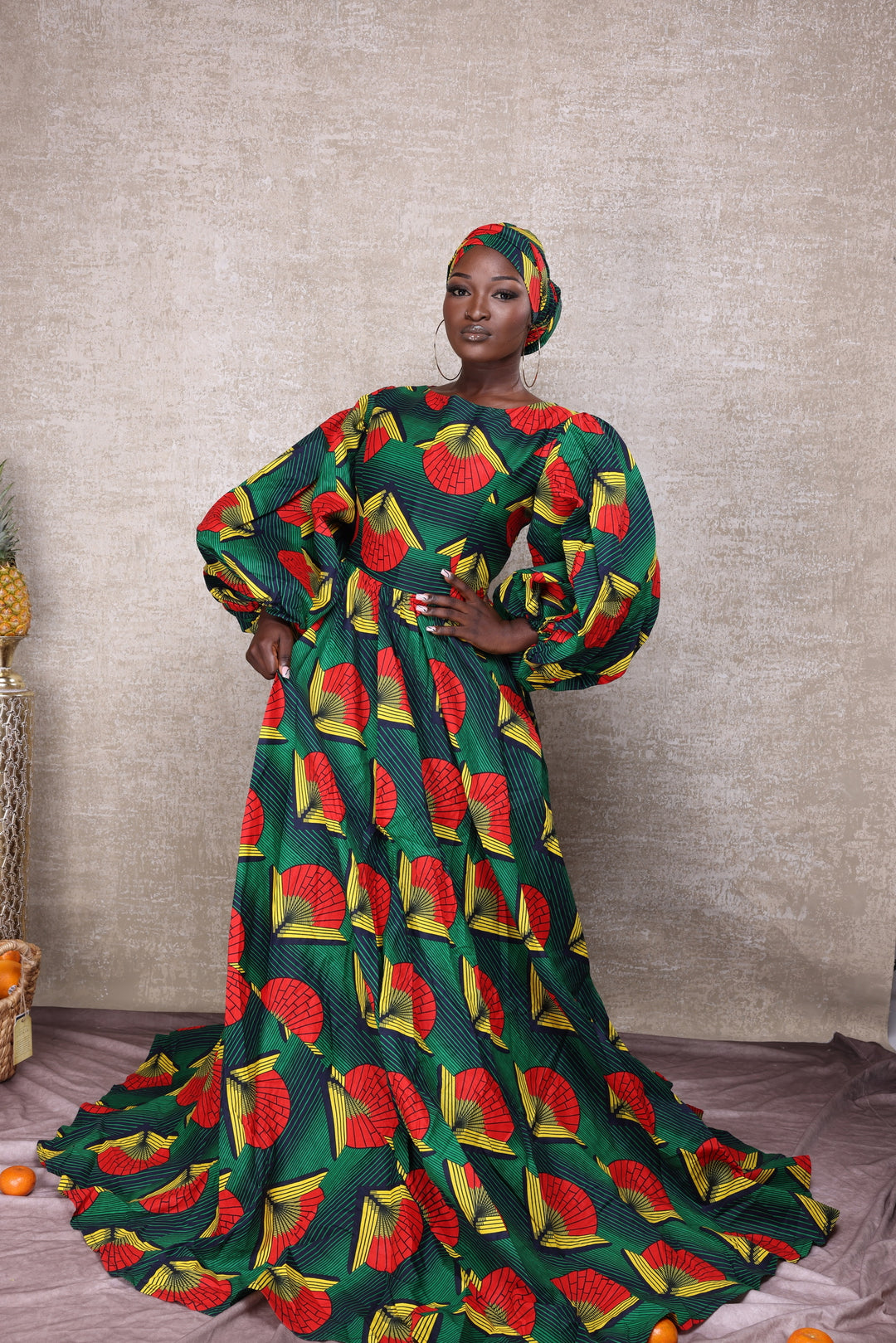 African print ball gown, African print maxi dress.🔥
