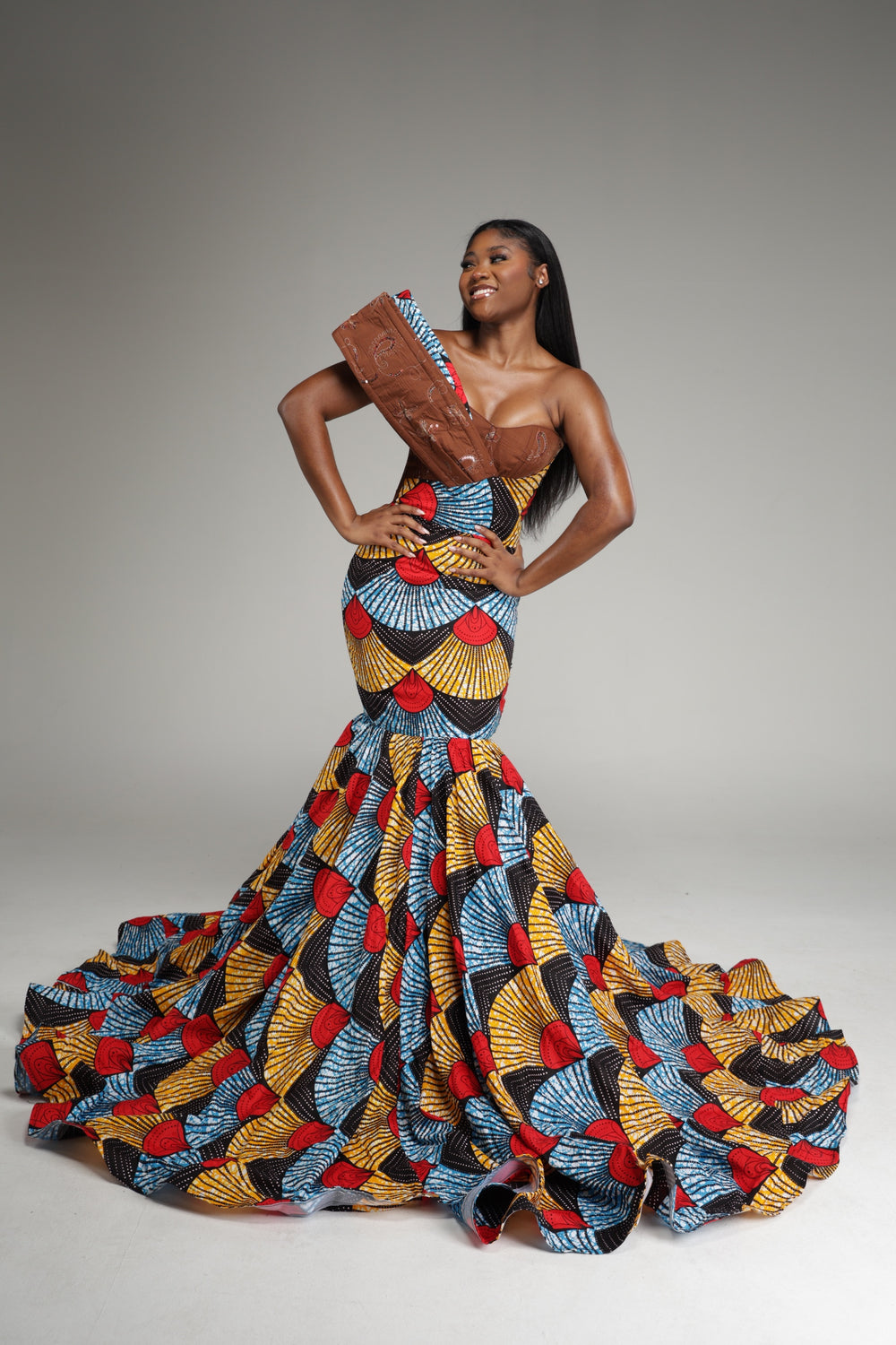 African print mermaid dress 👗 African print prom/wedding dress.