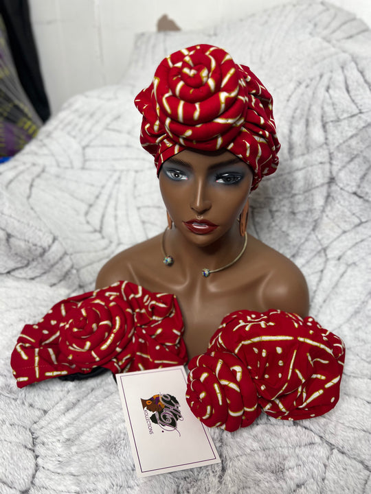 African Print Pre-Tied Headwrap.