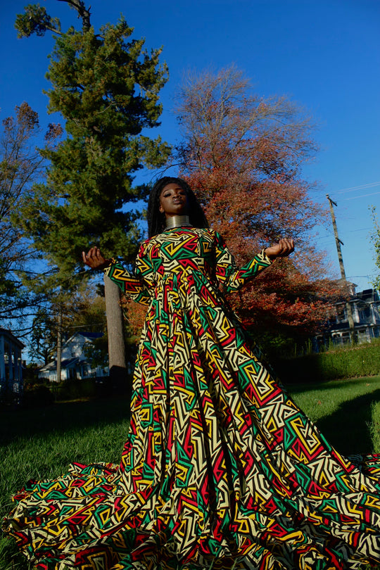African print maxi dress, African print wedding/prom dress.😍
