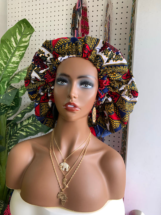 African print reversible hair bonnets - K.D.Kollections Store