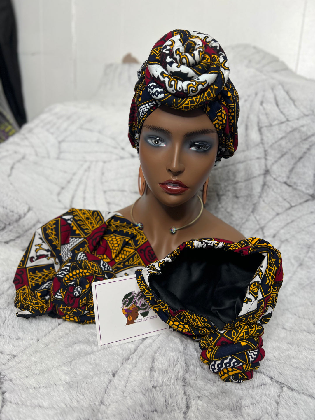 African Print Pre-Tied Headwrap.
