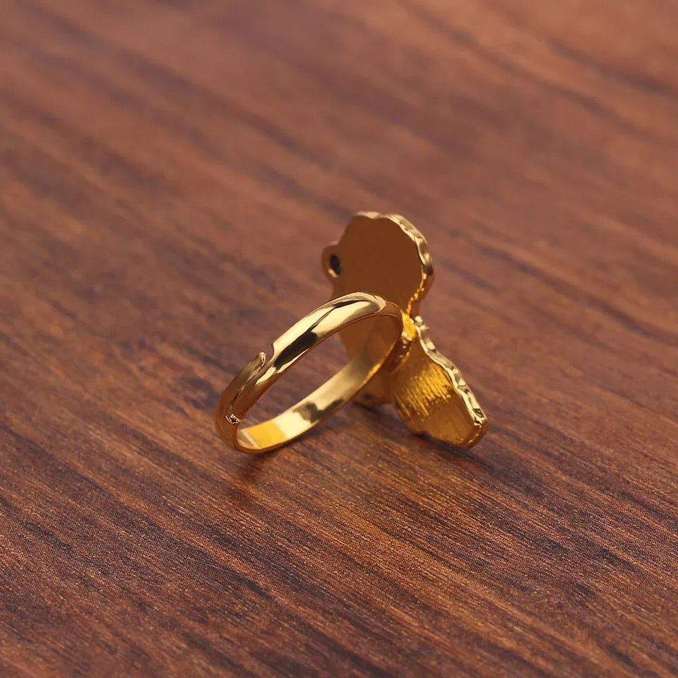 Gold Africa Map Ring, Adjustable Africa Map Rings.