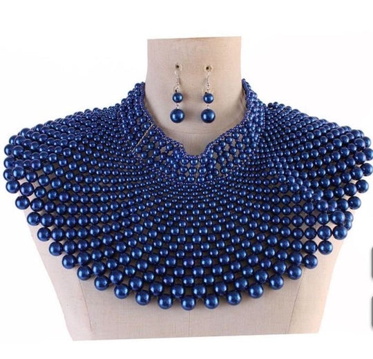 Pearl bib choker necklace - K.D.Kollections Store