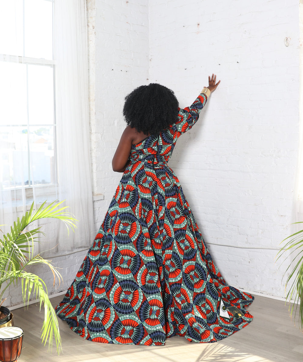 African print maxi/ball gown.💥