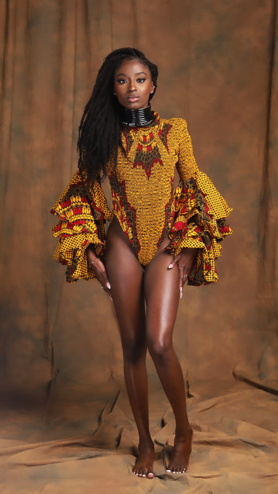 African print stretchy bodysuit 💥