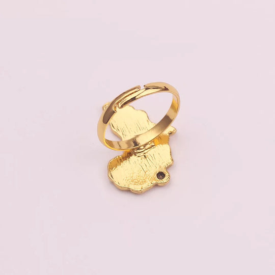 Gold Africa Map Ring, Adjustable Africa Map Rings.
