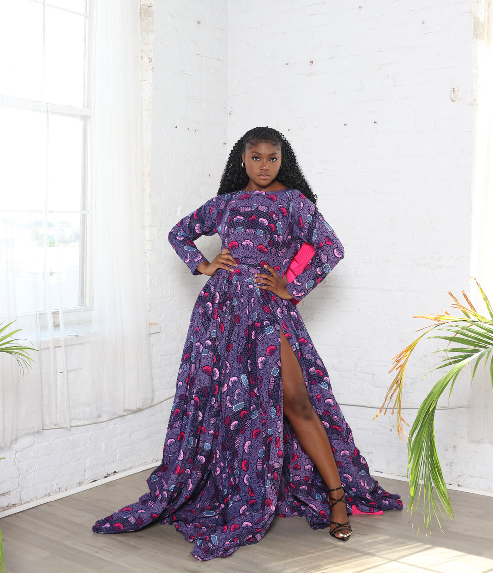African print maxi/ball gown.
