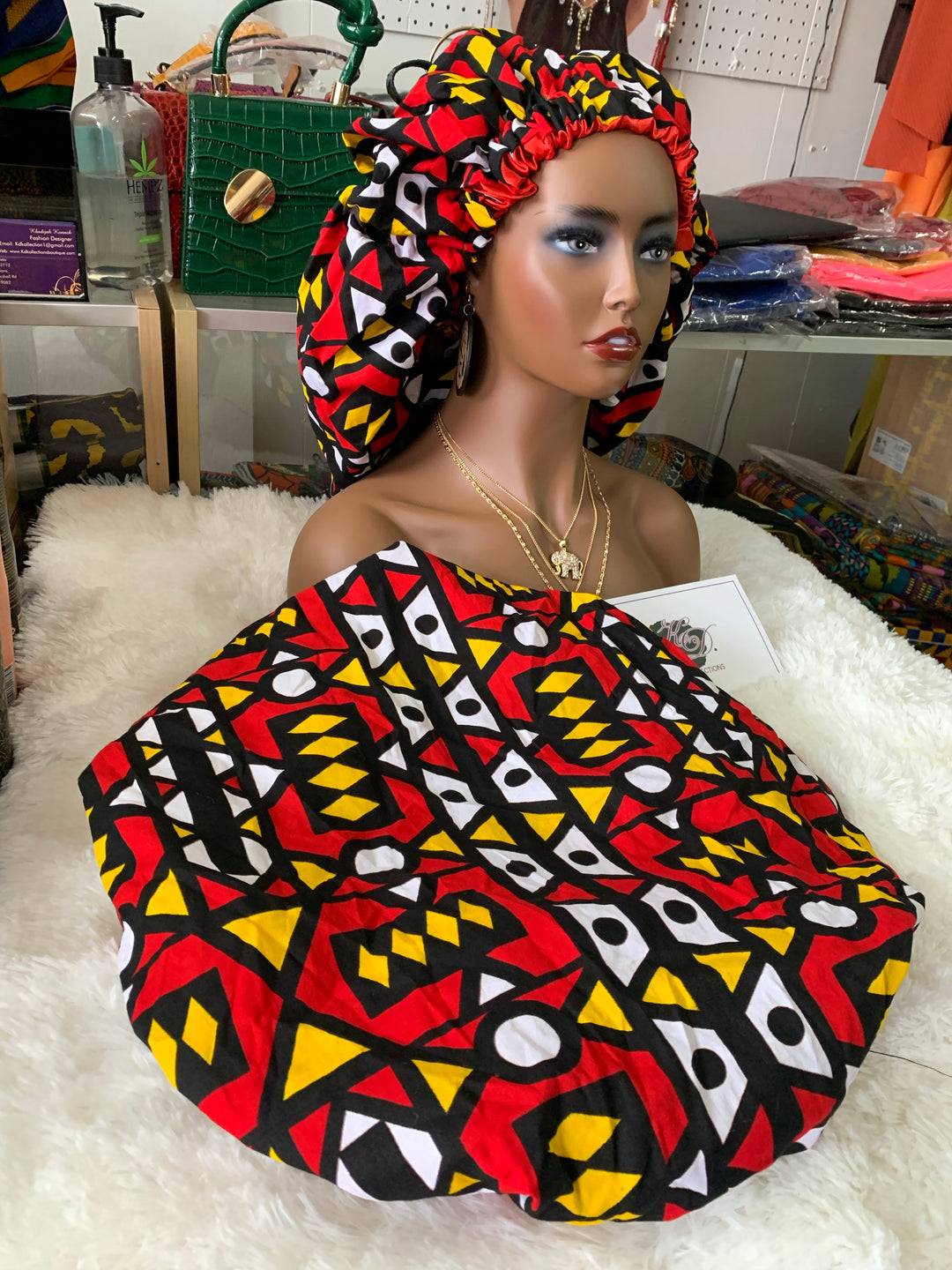 Reversible African Print Hair Bonnets. - K.D.Kollections Store