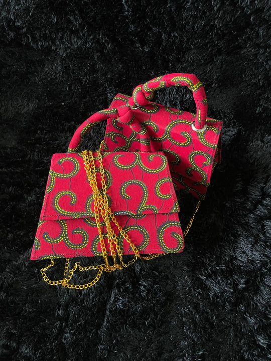 African print mini handbags