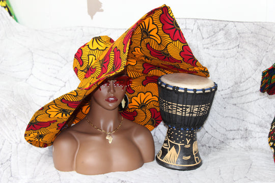 African print oversized summer hat.🔥🔥