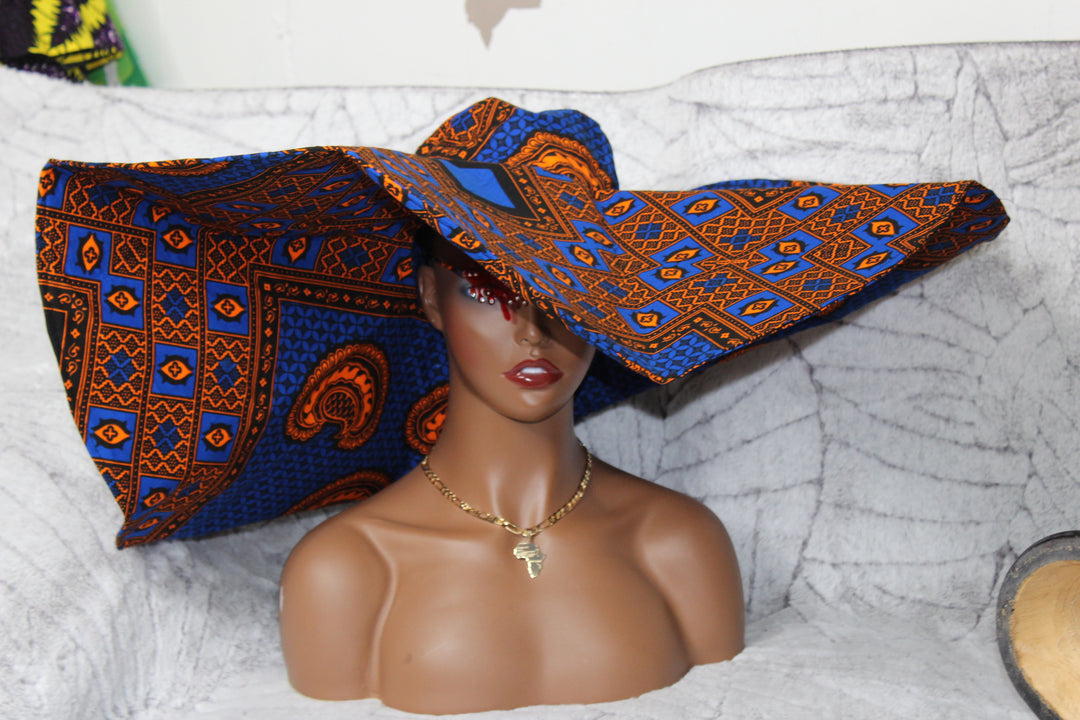 African print oversized summer hat.🔥