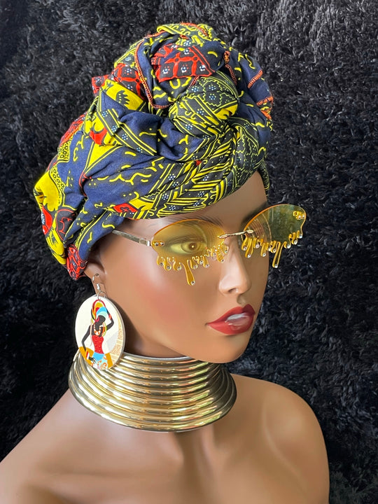 African print pre-tied headwrap/turban