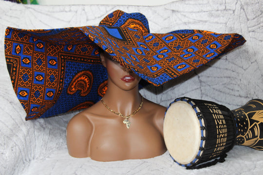 African print oversized summer hat.🔥