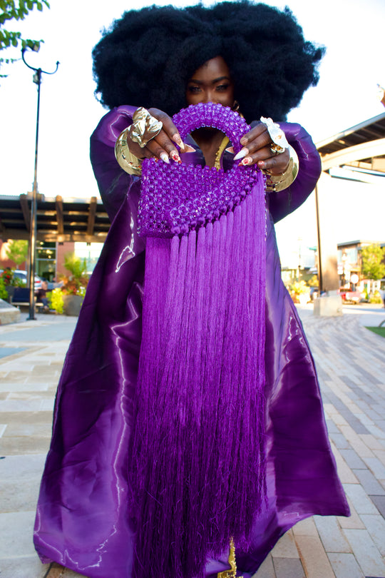 Handcrafted Beaded Bag With Fringe