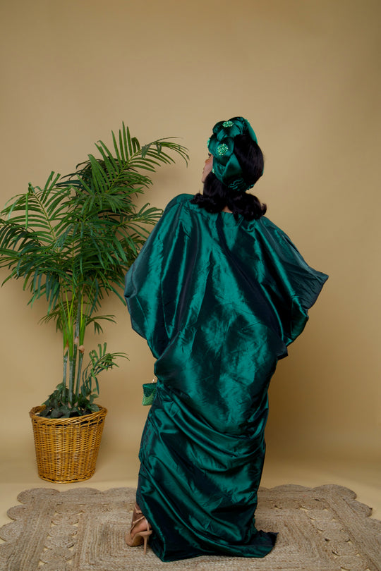 Luxe silky rich auntie bubu dress.