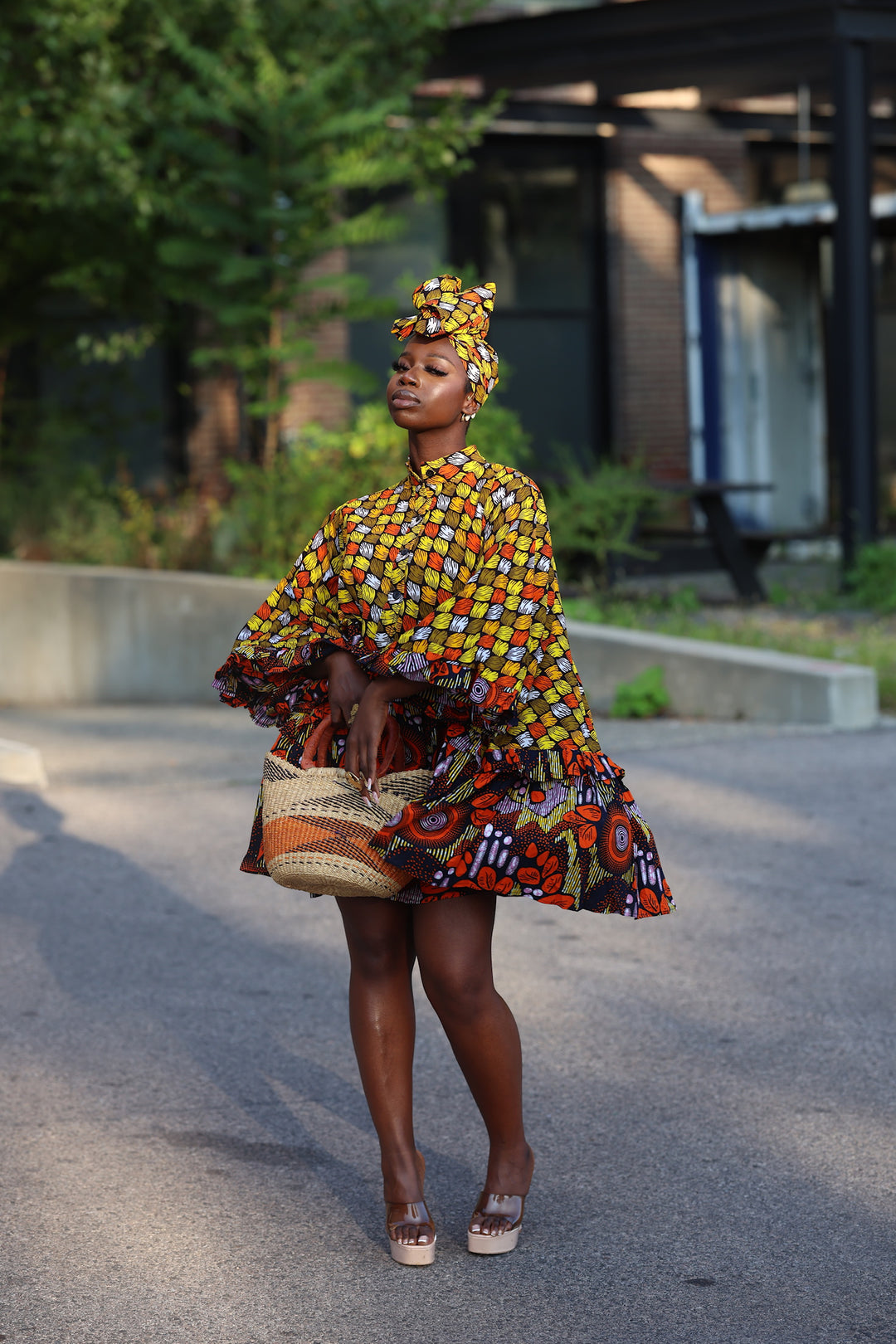 African print short A line flare dress with pockets. K.D.Kollections Store African print short A line flare dress with pockets. K.D.Kollections Store