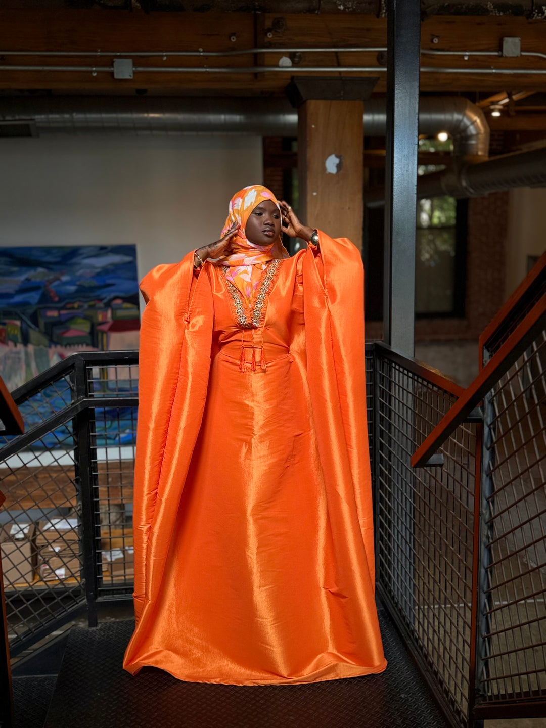 Luxe taffeta rich auntie bubu gown