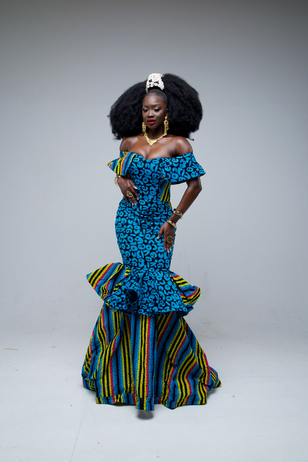 Corset African Print Prom/Wedding Mermaid Dress.