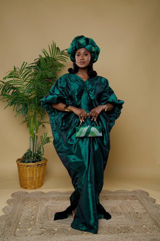 Luxe silky rich auntie bubu dress.