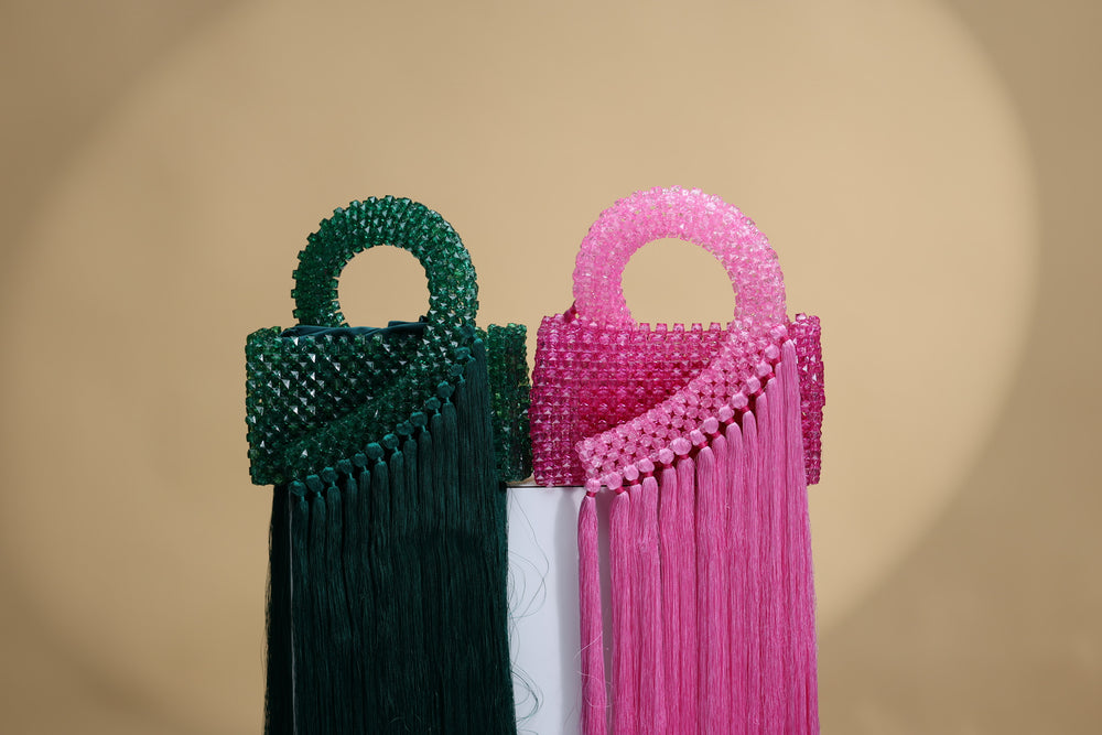 Handcrafted Beaded Bag With Fringe