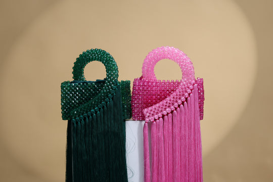 Handcrafted Beaded Bag With Fringe