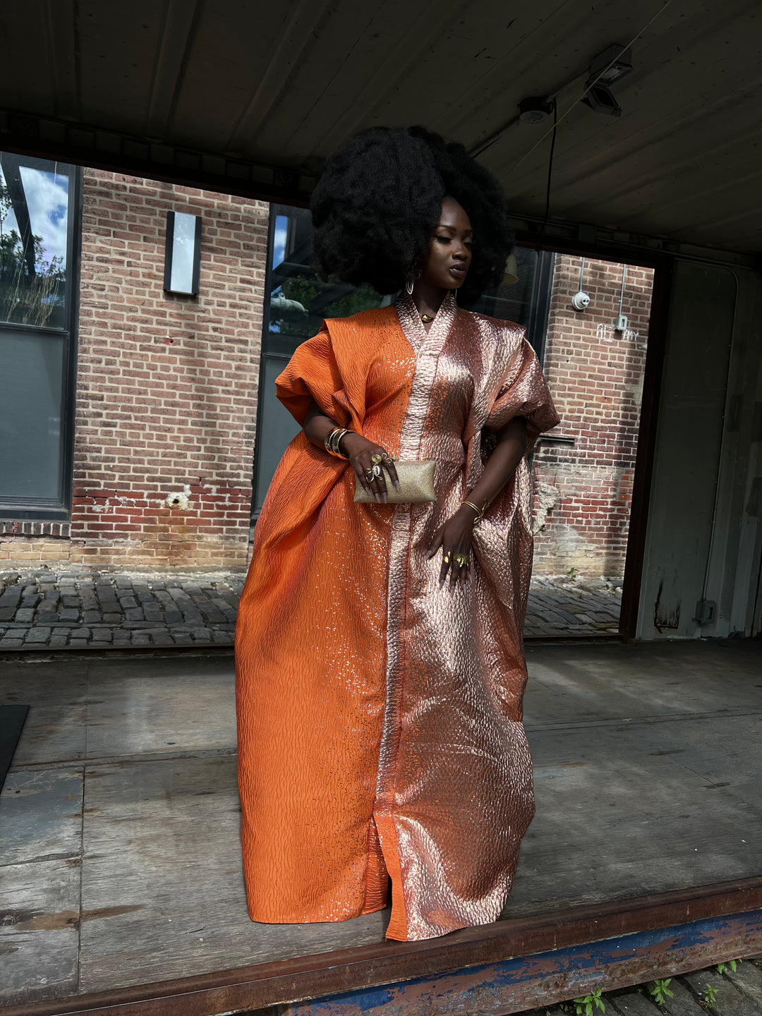 Luxe rice auntie bubu/kaftan gown