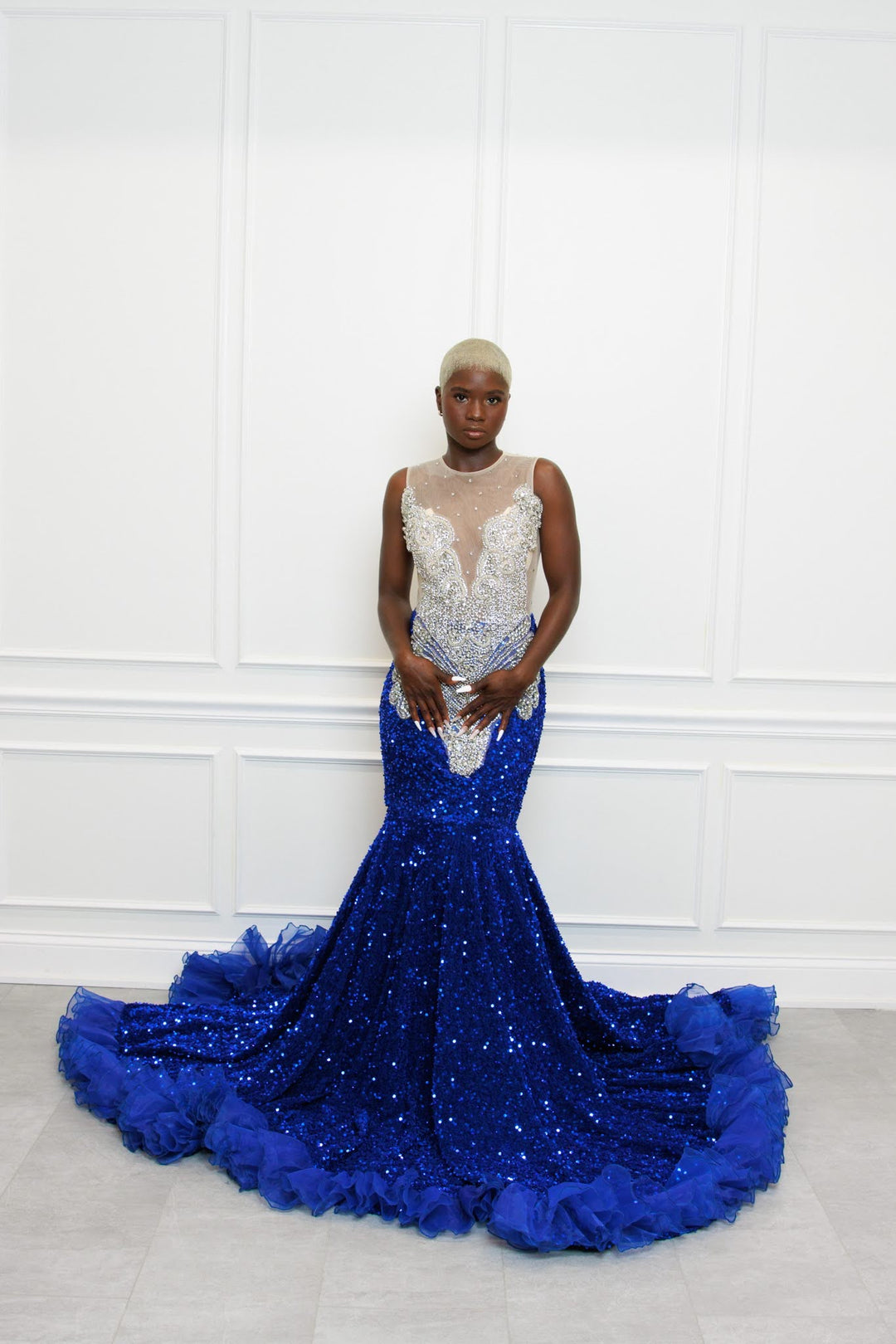 Royal blue sequins velvet prom dress. K.D.Kollections Store Royal blue sequins velvet prom dress. K.D.Kollections Store