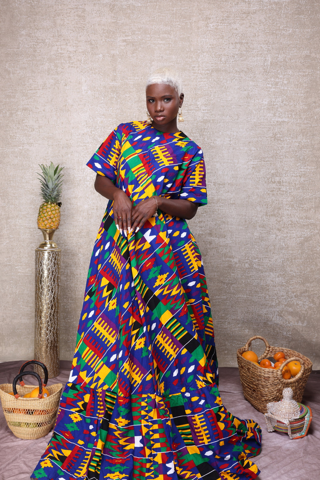 Beautiful African Print Dress, Long African A-Line Dress. – K.D.Kollections Store