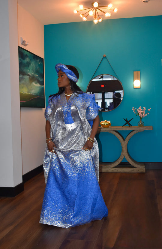 Luxe Brocade Bubu Gown✨🩵