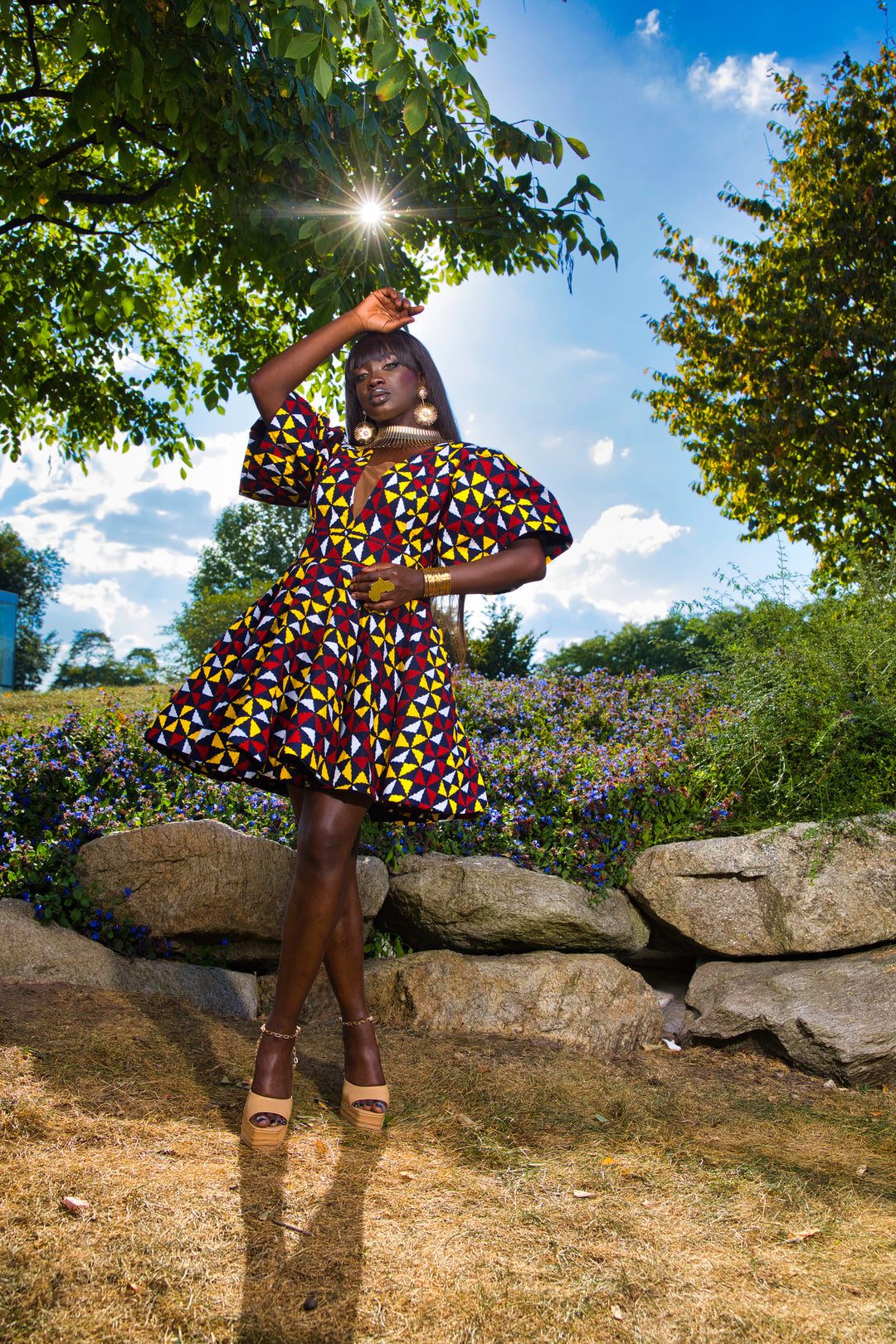 african print peplum dress Purple Peplum African Print Dress Awura's Wardrobe