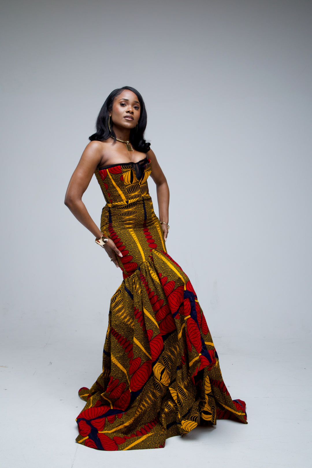 Corset African Print Prom/Wedding Mermaid Dress K.D.Kollections Store Corset African Print Prom/Wedding Mermaid Dress K.D.Kollections Store