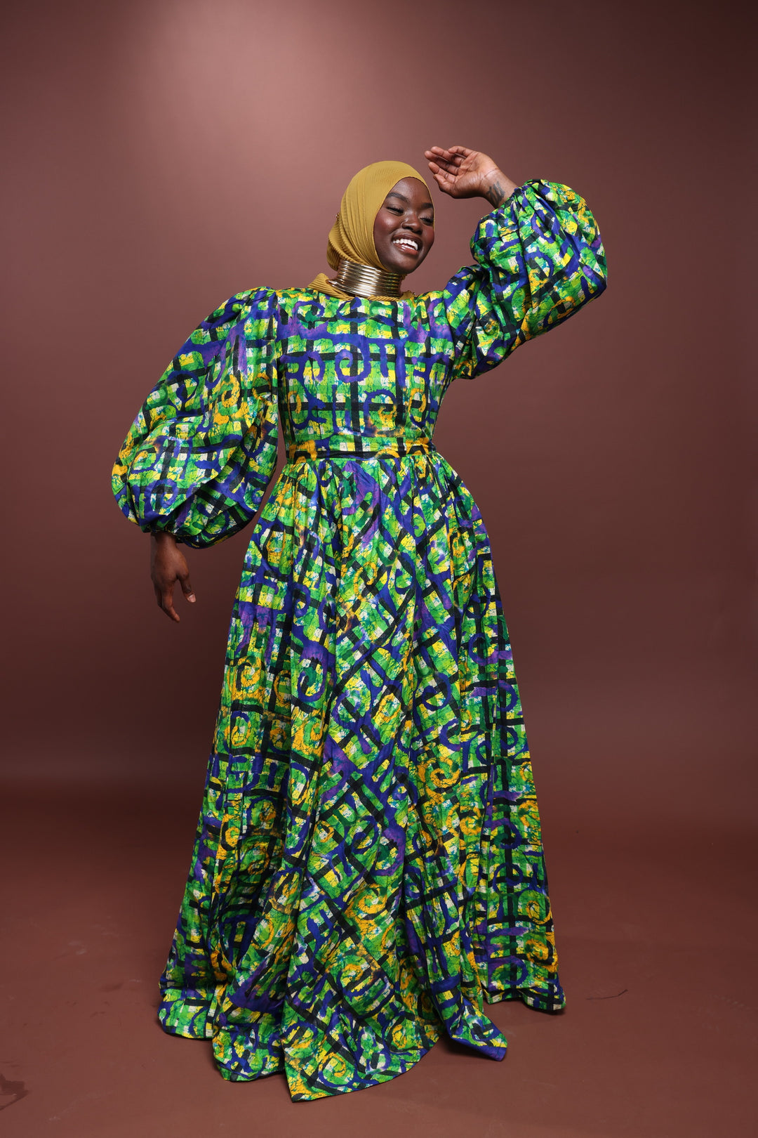 African print long maxi dress with puffy sleeves, African print long d K.D.Kollections Store African print long maxi dress with puffy sleeves, African print long d K.D.Kollections Store
