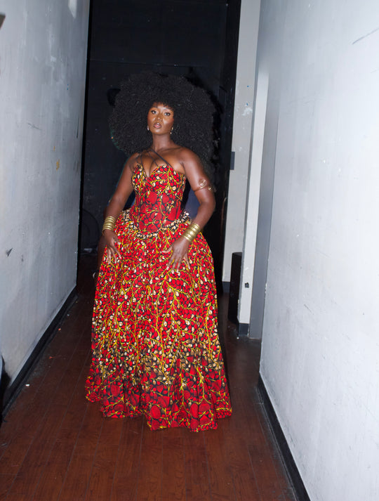 African Print Corset Ball Gown✨