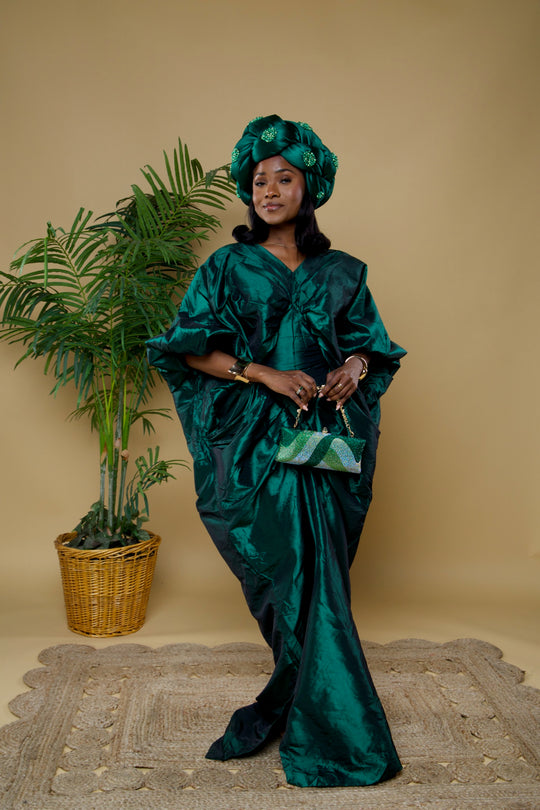 Luxe silky rich auntie bubu dress.