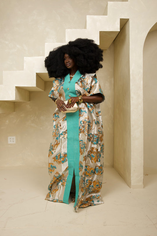 Luxury Premium Brocade Rich Auntie Bubu Gown