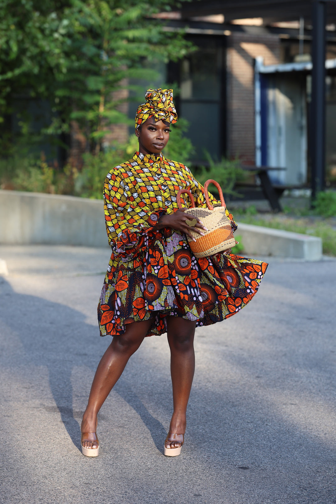 African print short A line flare dress with pockets. K.D.Kollections Store African print short A line flare dress with pockets. K.D.Kollections Store