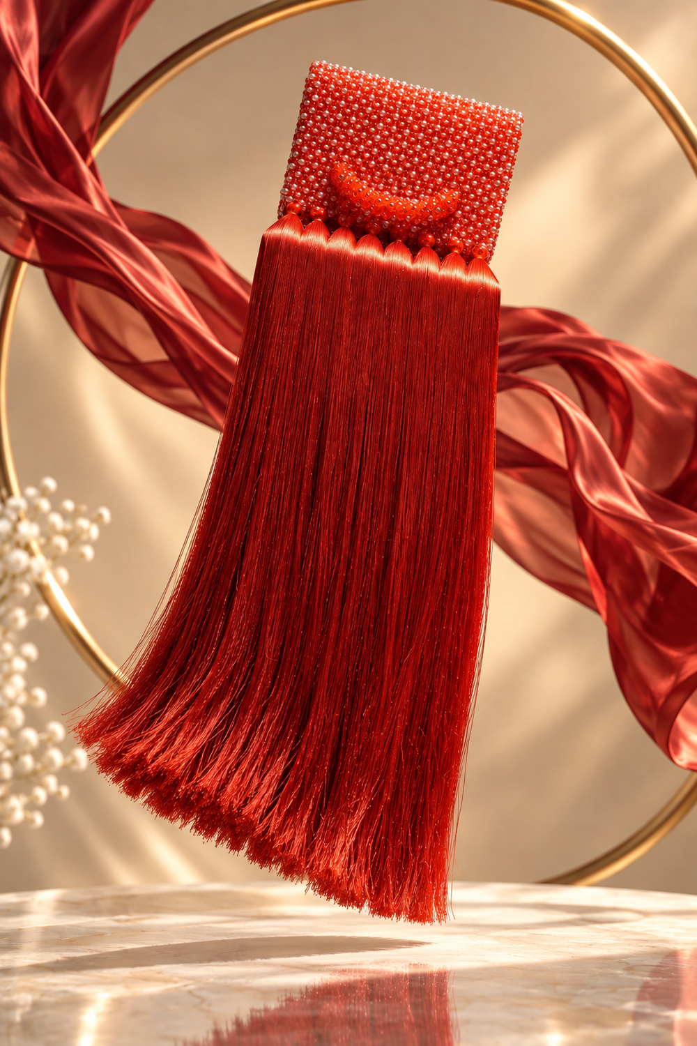 Handcrafted Beaded Bag With Fringe