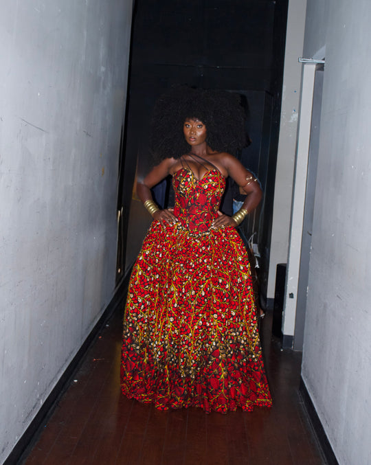 African Print Corset Ball Gown✨