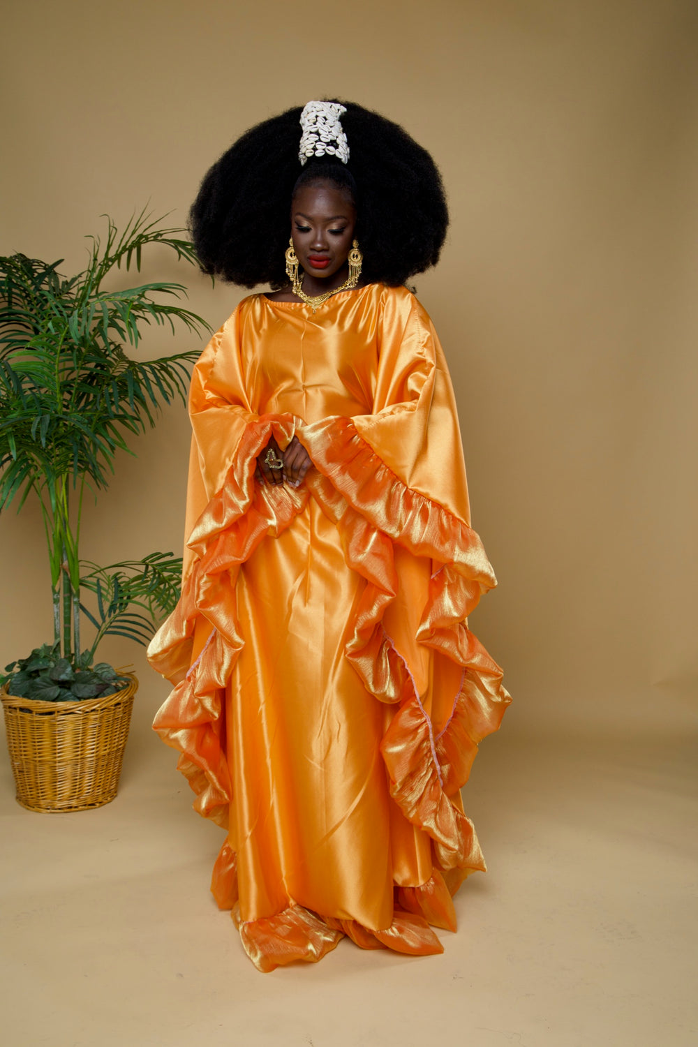 Luxe rich auntie bubu/kaftan gown.