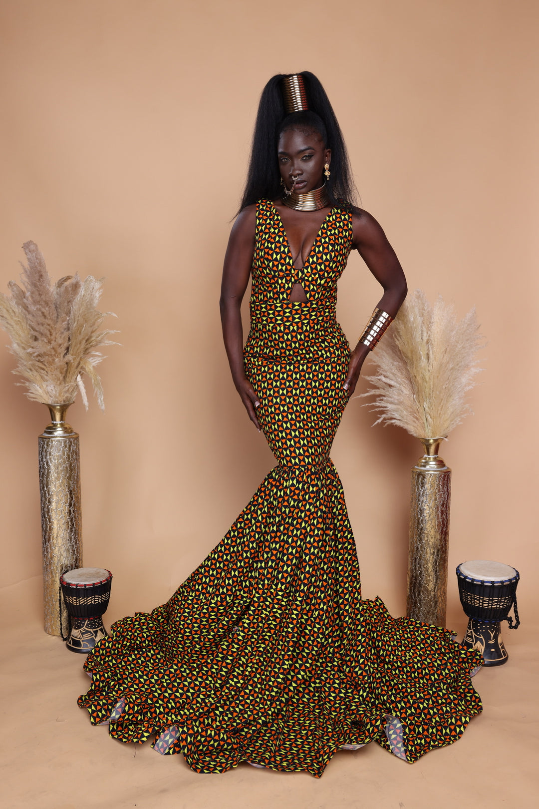 African print long wedding dress, African print long mermaid dress. K.D.Kollections Store African print long wedding dress, African print long mermaid dress. K.D.Kollections Store