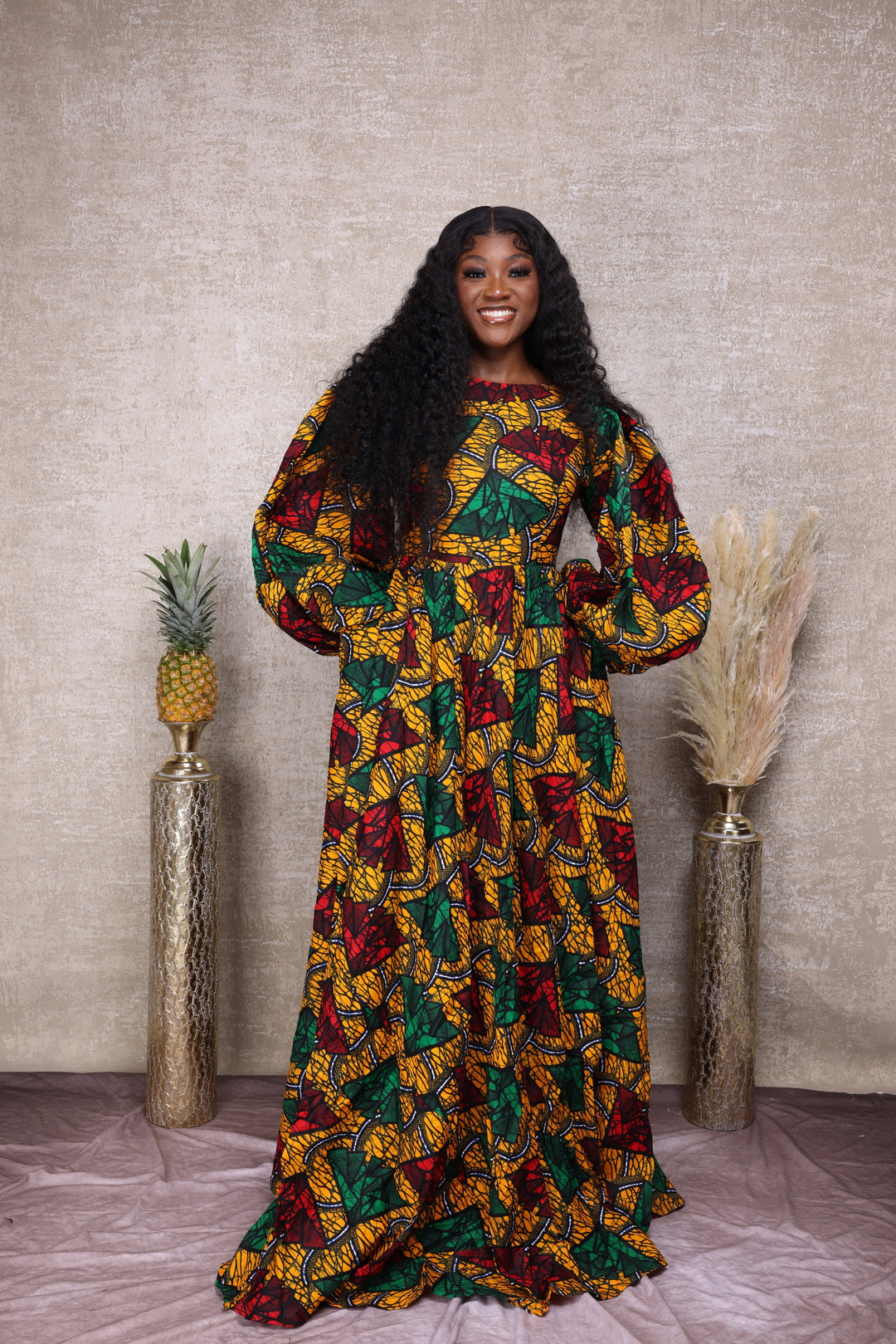 long sleeve african maxi dress Off Shoulder Hi Lo African Print Long Sleeve Dress 2279-80