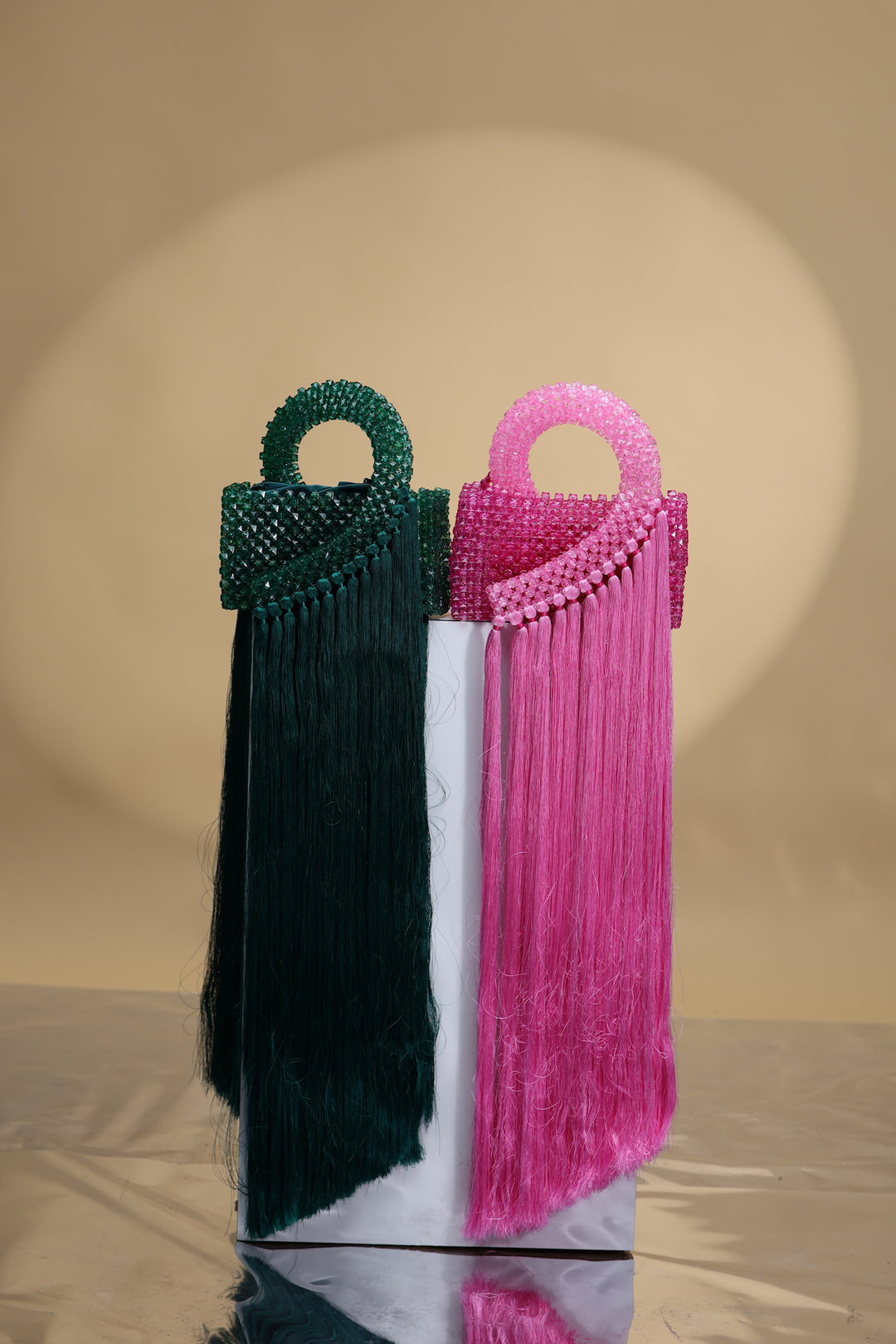 Handcrafted Beaded Bag With Fringe