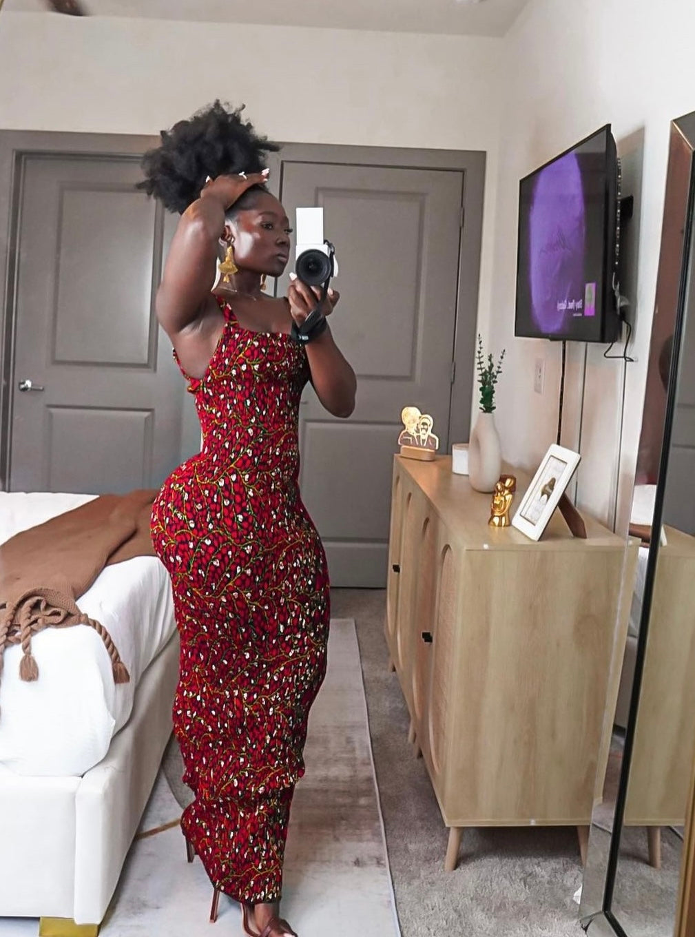 African print stretchy body-con dress. K.D.Kollections Store African print stretchy body-con dress. K.D.Kollections Store